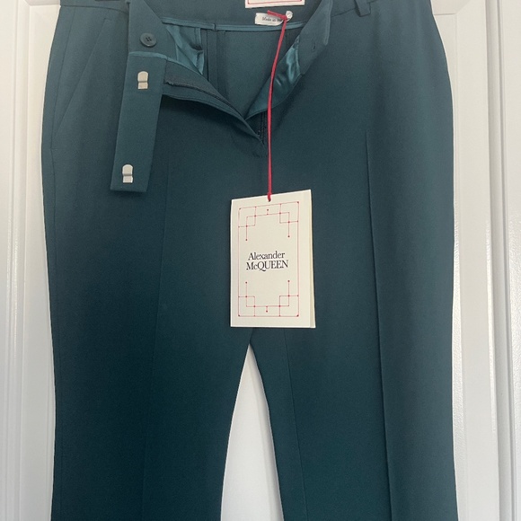 Alexander McQueen Boot Cut Tailored Trousers in Forrest Green - Picture 11 of 15